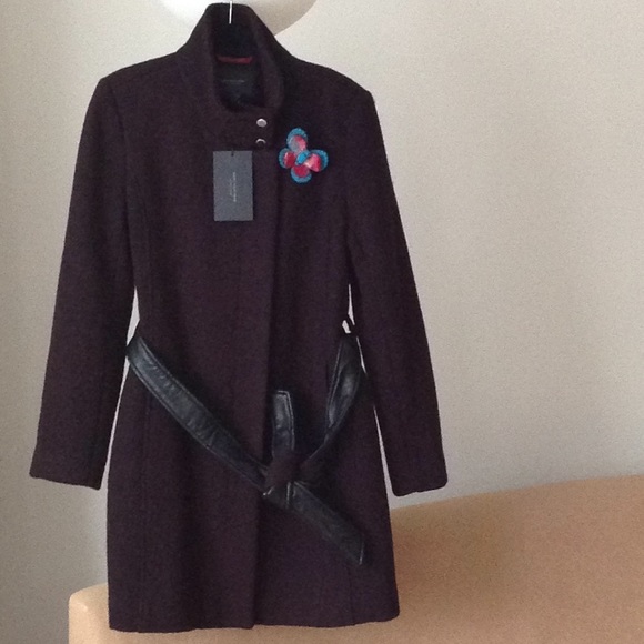 🍃🌹Andrew Marc - 'Marc New York' Plum Wrap Coat - Picture 2 of 8